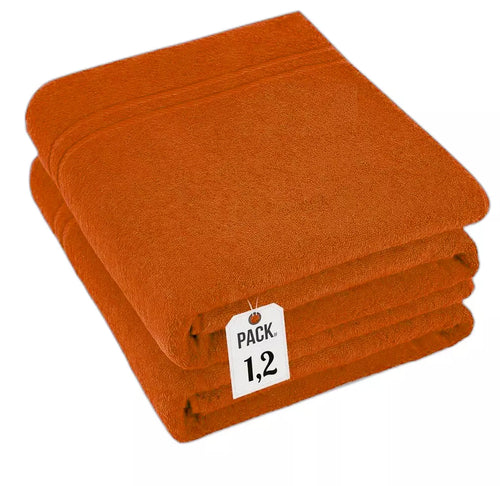 Pack of 2 Extra Large Super Jumbo Bath Sheets 100% Egyptian Cotton Super Soft Luxury Towel (100 x 200 cm) Towelsworld